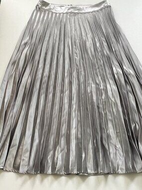 Cotton Candy: Classy, Silver Pleated Skirt - Never Worn
